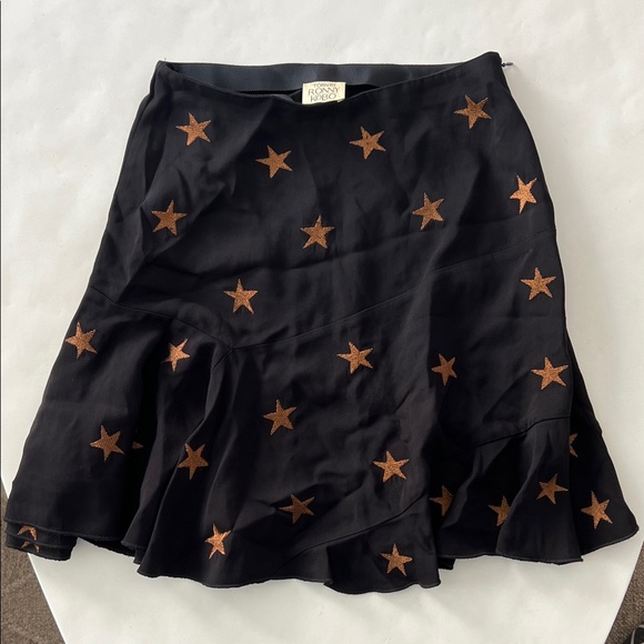 Ronny Kobo Stars Mini Skirt Black Copper Small